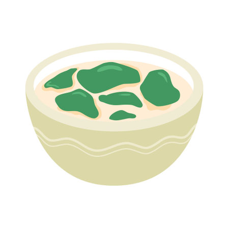 Sweet Food and Dessert, An Illustration of Grass jelly cincauのイラスト素材