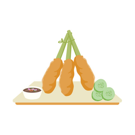 Sate Lilit is a satay variant from Baliのイラスト素材