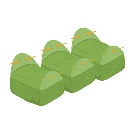 lemper is an indonesian traditional foodmade from sticky riceのイラスト素材