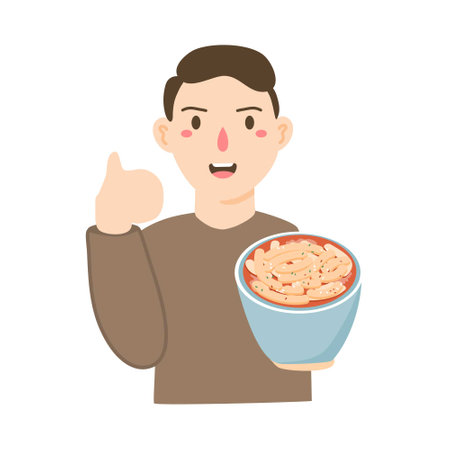 man selling tteokbokki korean foodのイラスト素材