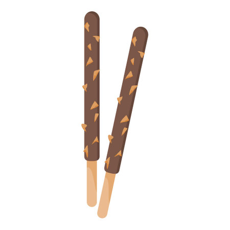 chocolate biscuit sticks illustrationのイラスト素材