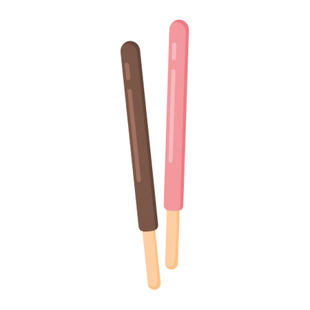 biscuit stick chocolate and strawberryのイラスト素材