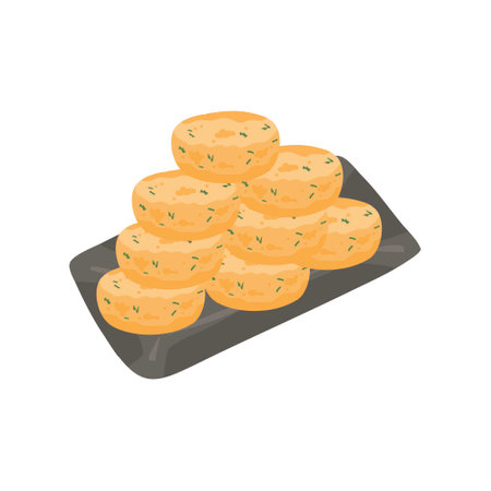 perkedel kentang indonesian food fried potatoのイラスト素材