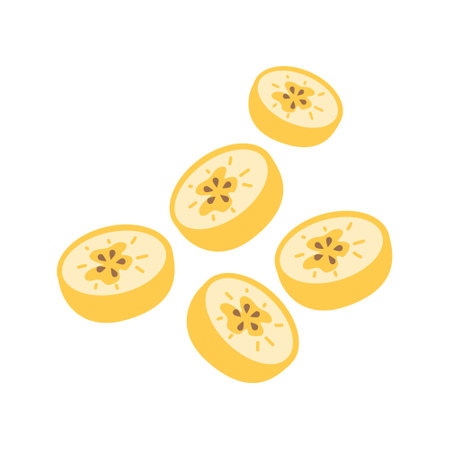 banana fruit slice illustrationのイラスト素材