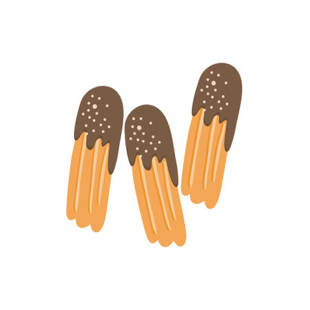 churros with chocolateのイラスト素材