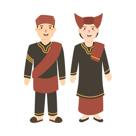 padang west sumatra traditional clothのイラスト素材