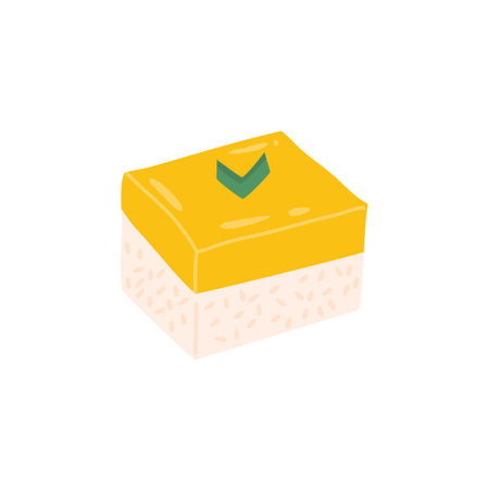 yellow talam ubi cakeのイラスト素材