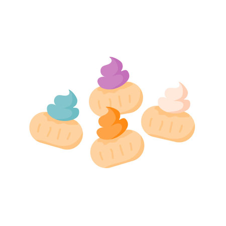 gem rose biscuit colorful icing sugarのイラスト素材