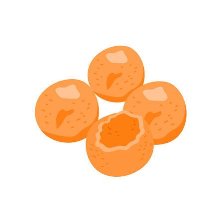 bola bola ubi or ubi sweet potato ballのイラスト素材