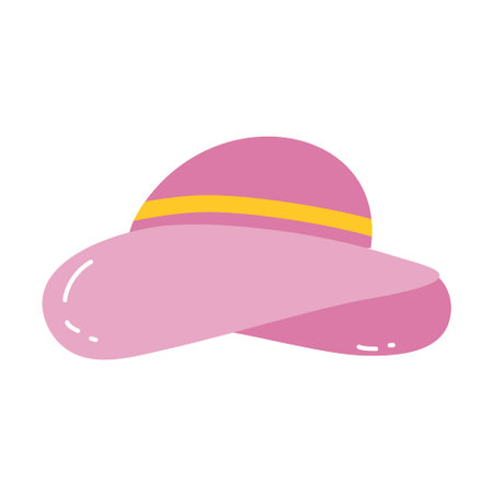 hand drawn hat summer elementのイラスト素材