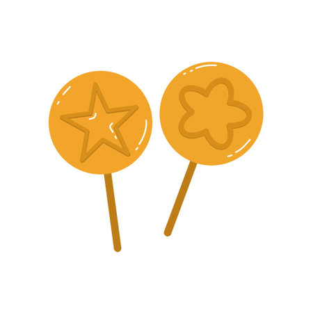 dalgona candy. korean foodのイラスト素材