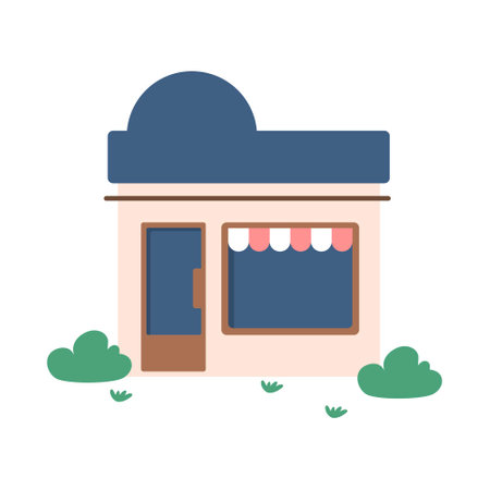 traditional store facadesのイラスト素材