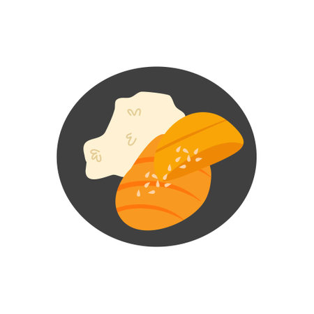 mango sticky rice thai food illustrationのイラスト素材