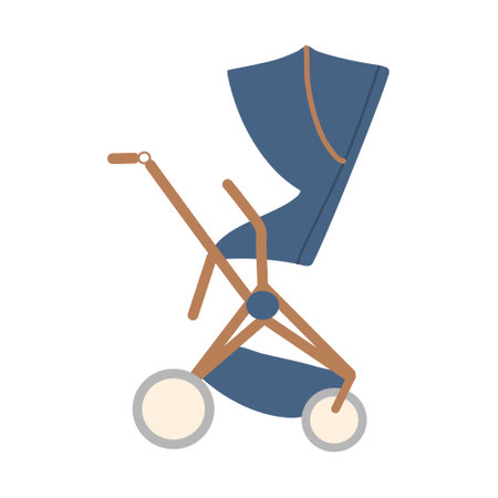 hand drawn baby carriage element