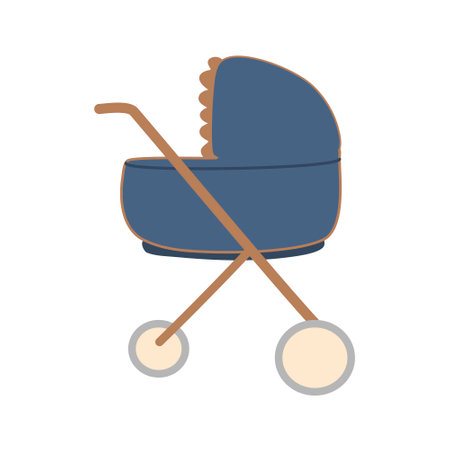 baby stroller or baby shower elementのイラスト素材