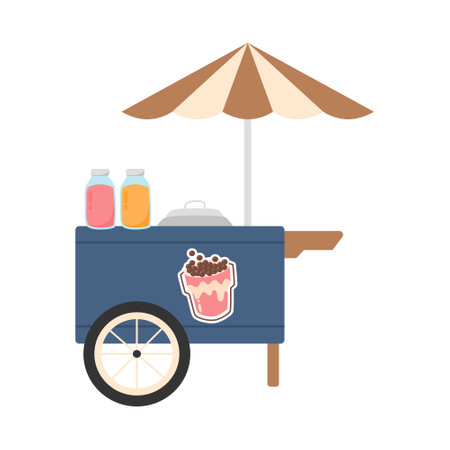 local shops market street foodのイラスト素材