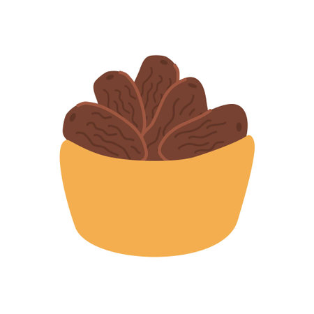 kurma dates fruit ramadan foodのイラスト素材