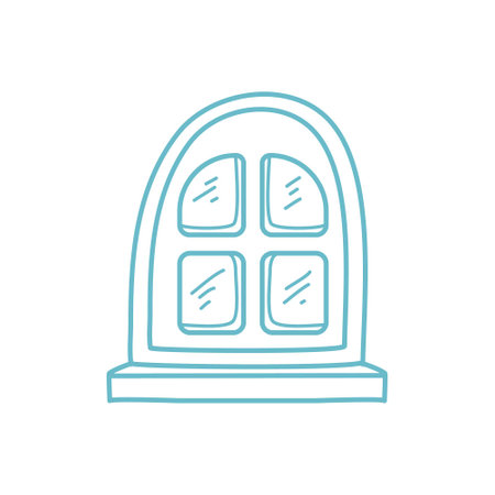 silhouettes of window frames outlineのイラスト素材