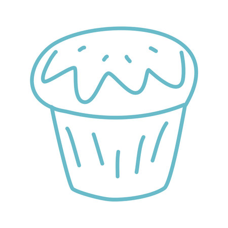 muffin outline coloring page illustrationのイラスト素材