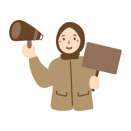 government worker holding blank sign campaignのイラスト素材