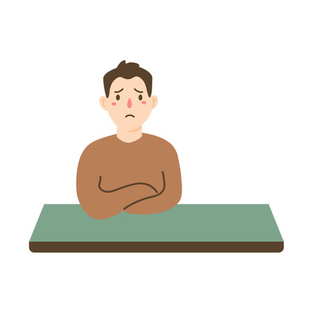 hand drawn depressed people illustrationのイラスト素材