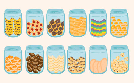cookies snack for eid mubarak collectionのイラスト素材