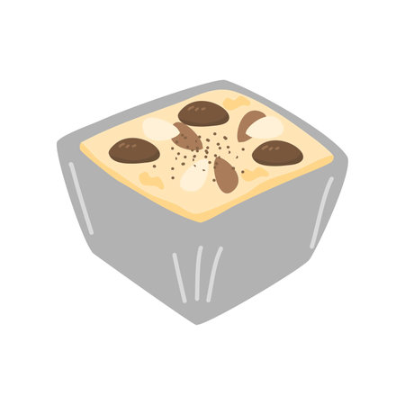 Klappertaart, a Dutch-influenced cake originating from Manado, North Sulawesi, Indonesiaのイラスト素材