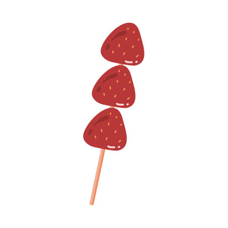 Tanghulu traditional Chinese hard caramel coated strawberryのイラスト素材