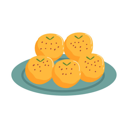Til Laddoo Indian Dessert Illustrationのイラスト素材
