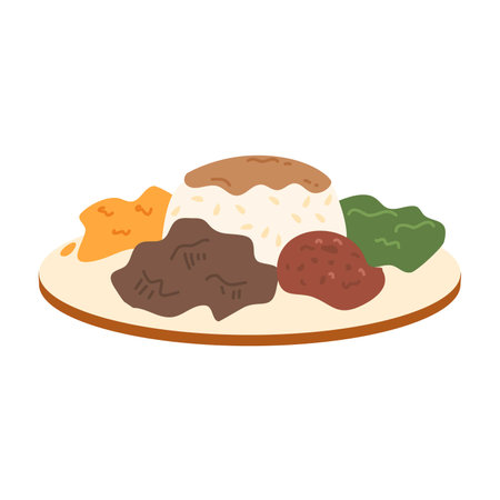 Delicious Padang Rice - Nasi Padangのイラスト素材