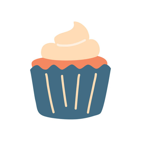 sweet Cupcake with white toppingのイラスト素材