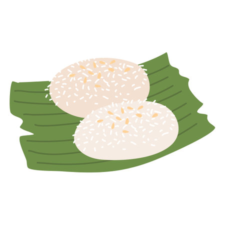 Filipino Dessert Palitaw meal sesame seedのイラスト素材