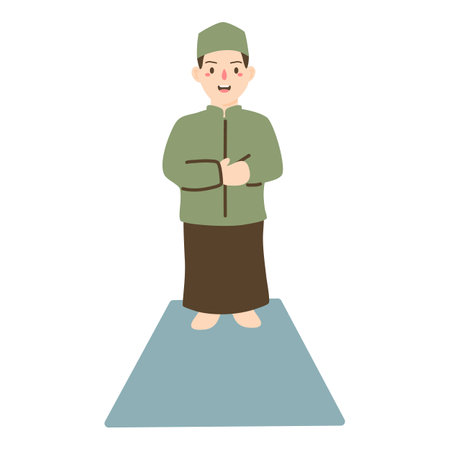 Muslim Man Pray Doa Shalatのイラスト素材