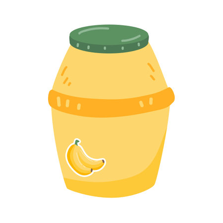 Banana milk drink korean illustrationのイラスト素材