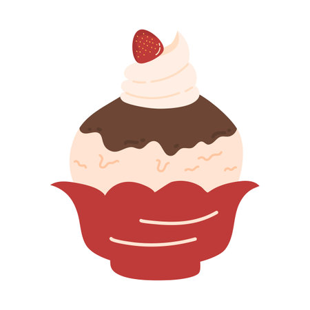 Playful Perspective Bingsu strawberry Bowlのイラスト素材