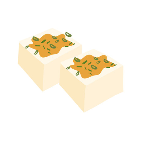 Tofu with Ginger and Soy Sauceのイラスト素材