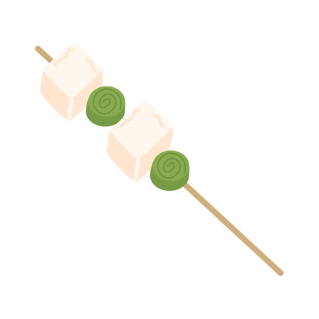 Wood Stick with Cubes of Tofuのイラスト素材