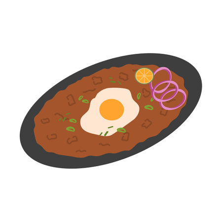 cooked Filipino food called pork sisigのイラスト素材