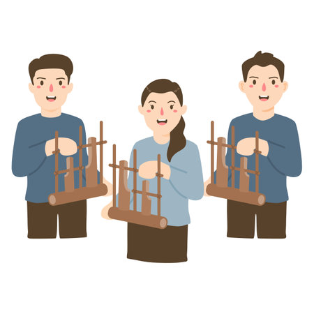 Angklung one of the traditional instrument from indonesiaのイラスト素材