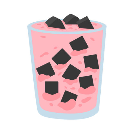 Cincau or Grass jelly (Mesona chinensis). Popular during the month of Ramadan in Indonesiaのイラスト素材