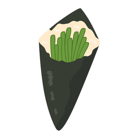 japanese food temaki sushi illustrationのイラスト素材