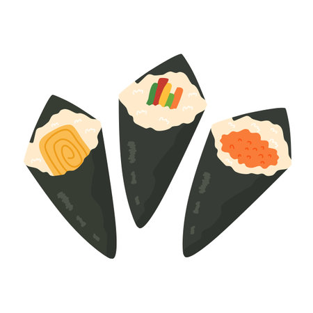 Sushi temaki japanese food illustrationのイラスト素材