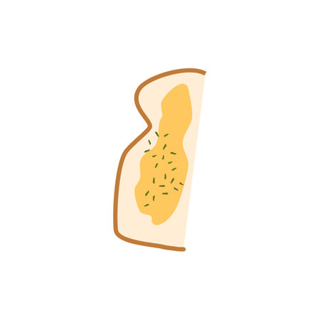 roasted garlic bread cream illustration