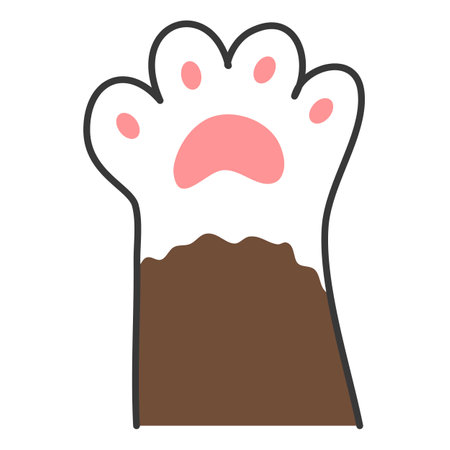 cat paw kitten footprint illustrationのイラスト素材