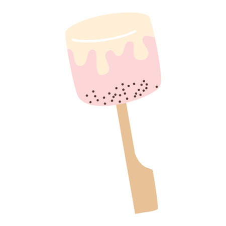 Delicious Marshmallows Covered with Chocolate white on Sticksのイラスト素材