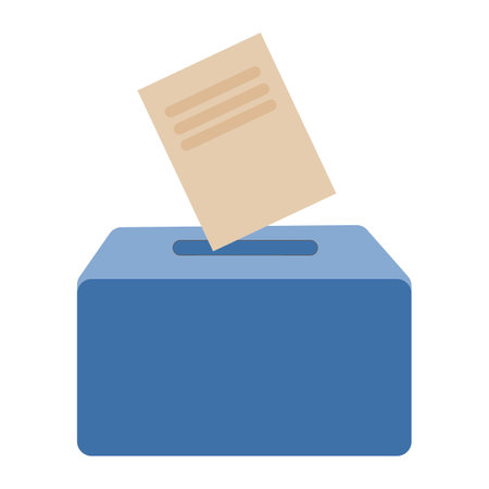 Puts voting ballot in ballot box. Voting and election conceptのイラスト素材