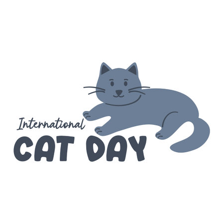 World cat day, international cat day illustrationのイラスト素材