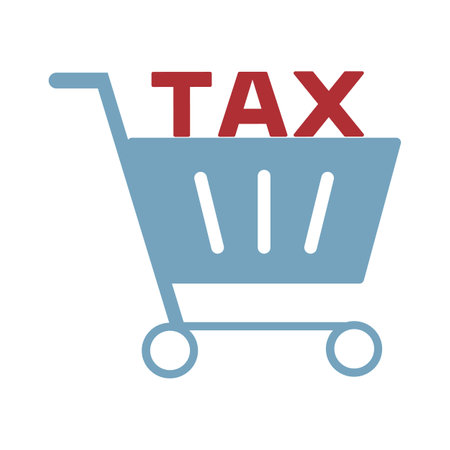 Shopping cart displaying tax percentageのイラスト素材