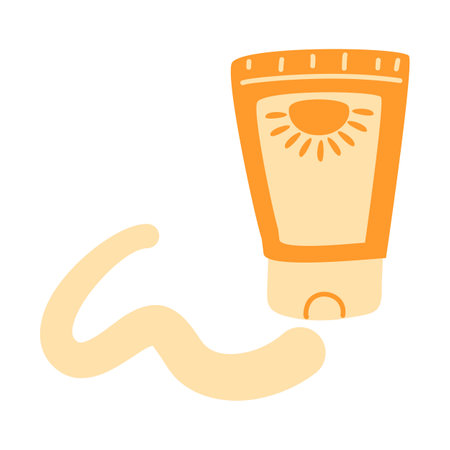 applying sunscreen SPF sun protection illustrationのイラスト素材