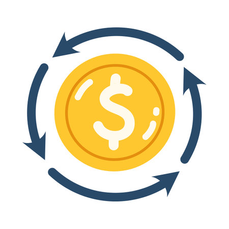 money animated icon, rotation arrow recharge with dollarのイラスト素材